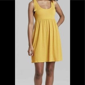 Wild Fable Mustard Yellow Tie Tank Mini Dress Size Small